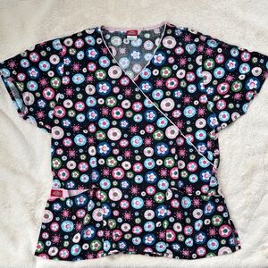 Dickie’s brand Colorful Floral Women's Scrub Top